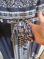 Lane Bryant Blue & White Sleeveless Maxi Dress 14/16 Resort Boho