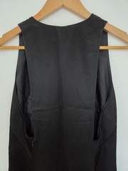 Vintage French Connection Black Sleeveless Maxi Dress Deep V-Neck | Size Small