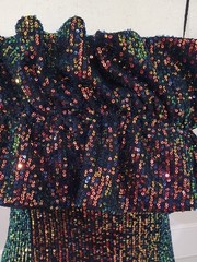 Thirty Thirty LA Multicolor Sequin Strapless Mini Dress with Ruffles – Size L Jr