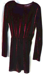 Blue Blush Red Velvet Dress Twist Elastic Waist Side Zipper Size Small Burgundy