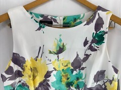 Women&rsquo;s ALYX White/ Deep Purple /Yellow /Green Floral dress Size 16