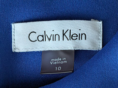 Calvin Klein Womens Size 10 Blue Black Colorblock Sheath Pencil Dress Career