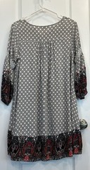 UMGEE Womens Dress Small VNeck 3/4 Sleeve Bohemian Whimsical Peasant Folk Tribal
