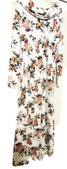 Mother Bee Maternity Dress Floral Long Sleeve Feminine Large Cowl Collar