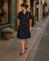 NWT Levi’s Signature Denim Shirt Dress Size XL Dark Wash Utility Style