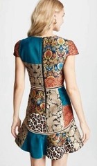 Alice + Olivia Rapunzel Patchwork Fit & Flare Mini Dress. Women’s 4. EUC