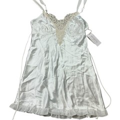 Y2K Linea Donatella beaded white slip dress 100% polyester size medium