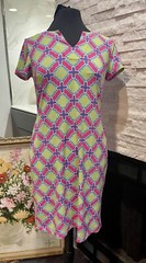 Sunsets & Sweet Tea Summer Shift Dress Green Pink And Blue Size PS