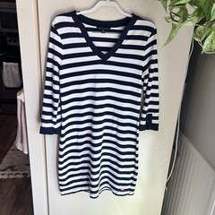 Brooks Brothers Nautical Navy Striped Shift Dress Women Size M- Coastal Preppy