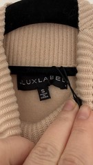JLUXLABEL Beige Ribbed Knit Turtleneck Bodycon Midi Dress Cutout Buckle S
