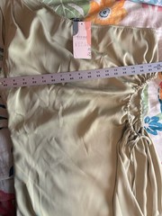 NWT Green Sz XL One Shoulder Cutout Maxi Dress Side hole Slit Ruched Waist BTFBM