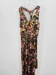 Pre-Owned India Boutique Black Size One Size Floral Shift Maxi Sleeveless Dress