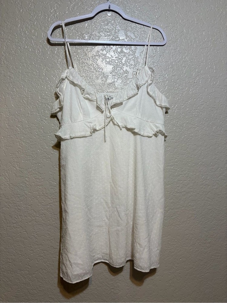 American Eagle Ruffle Swiss Dot Cami Dress Size Large