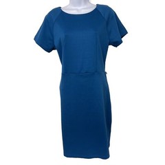 New Covington Dress Women&rsquo;s Petite MP Short Sleeve Shift Blue Knee Length NWT