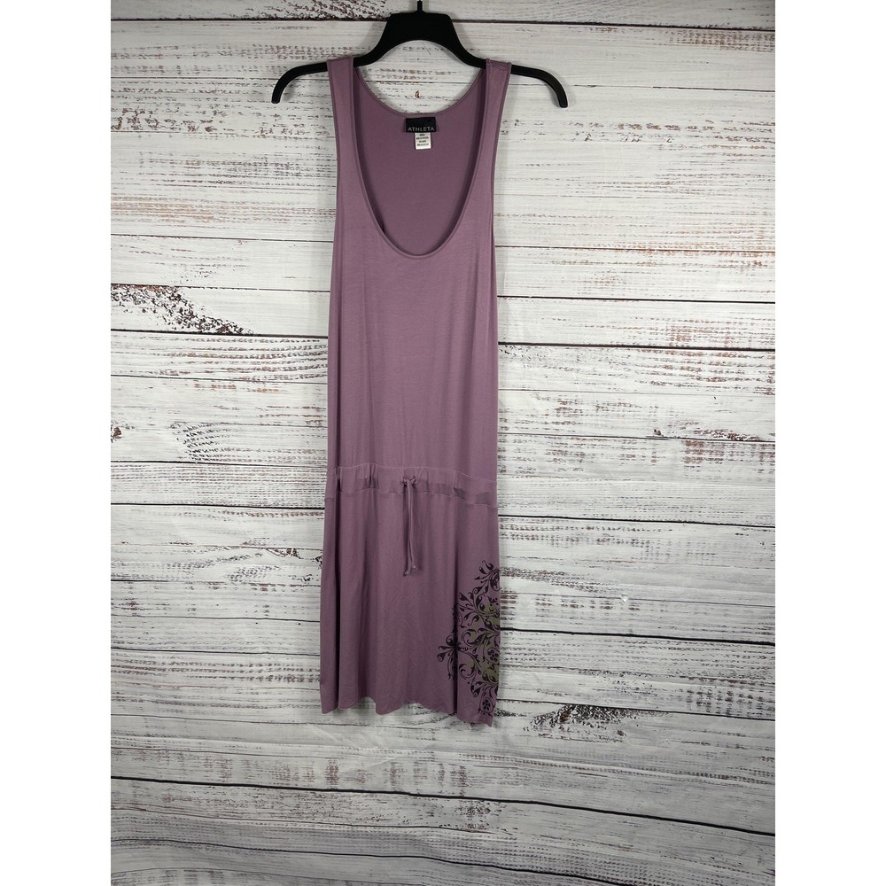 Athleta Dress Women&rsquo;s SZ Medium Purple Sleeveless Tank Drop Waist Stretch 40034