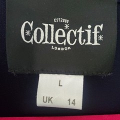 Collectif London Blue Button Front Midi Dress Sz10 Preppy Office Siren Church