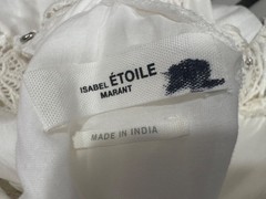 ISABEL ETOILE MARANT GISELE LACE TRIM WHITE MINI DRESS SIZE 36/ US 4-S $795