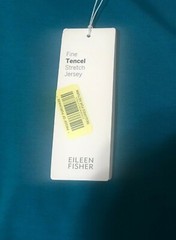 NWT EILEEN FISHER « L/G » JASPER BLUE TENCEL STRETCH ROUND NECK MINI DRESS $158