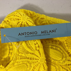 NWT Antonio Melani Lemon Yellow Daisy Lace Cap Sleeve Dress Size 4 Retail 199