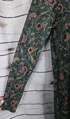 Peruvian Connection Floral Knit Dress M Green Pima Cotton Blend Shift