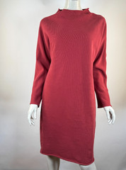 Frank & Eileen Izzie Cranberry Triple Fleece Dress Women L EUC LongSleeve Cotton