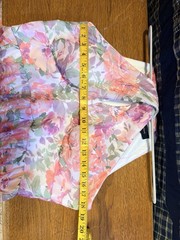 R&M Richards Women’s Size 14 Pink Floral Halter Chiffon Lined Zip Maxi Dress