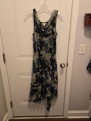 Women&rsquo;s db Dressy Sheer Lined DRESS – Size L – Multicolor Beading & Embroider