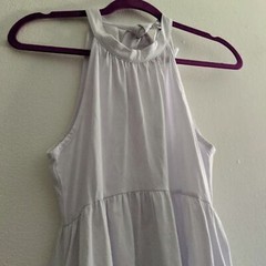 Styleword White Cotton Halter Empire Dress size Small