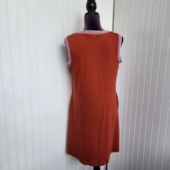 MEROKEETY Women&rsquo;s Stretch Sleeveless Pocketed Dress Shift Rusty Orange Rayon M