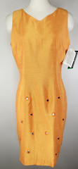 Vintage NWT Positive Attitude Dress – Size 10 – Orange / Gold w/ Nice Details