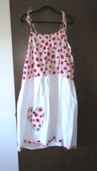 Plus Size 3X Cotton Strawberry Print Fabric Spaghett Strap Sun Dress