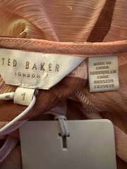 Ted Baker ~ Size 1 (US-4)~ Pegaia Sleeve Detail Mini Dress Coral ~See Size Chart