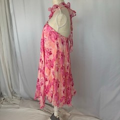 Mandira Wirk Floral Halter Swing Mini Dress Garden Fairycore