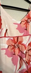 White Closet Elements Large Floral Maxi Dress Pink Coral Tropical Linen/rayon