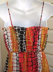 Muse BOSTON PROPER 14 Padded Bra Snakeskin Animal Print Surplice Maxi Dress Red