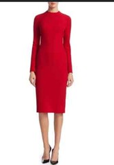 Ralph Lauren Purple Label Dress – Red Matilda Double-Face Wool Crepe Size 10