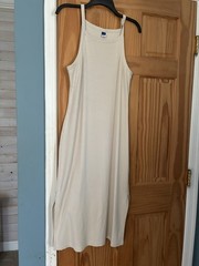 Old Navy XL Ribbed Knit Sleeveless Maxi Dress Beige Side Slit
