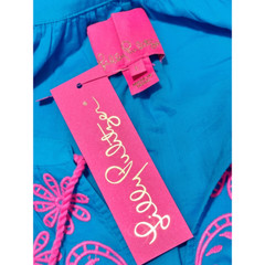 Lilly Pulitzer Analynn Tunic Dress Turquoise Oasis Blue Womens V Neck Pink Large