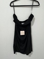 NWT REVOLVE Superdown Strapless Black Ruched Cut-Out Mini Cocktail Dress Size L