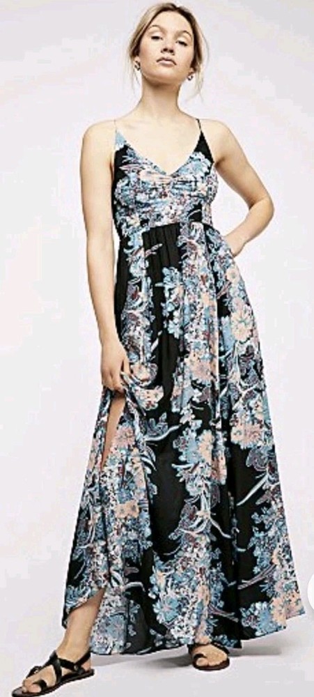 Free People Women&rsquo;s Size S/P Through The Vine Maxi Dress Boho Whimsical