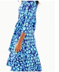 Lilly Pulitzer Rozaline Wrapped Hi-low Dress Royal Purple Lil Kitty Size M -NEW