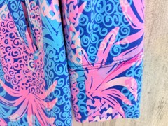 Lilly Pulitzer UPF 50+ Skipper Ruffle Dress in Blue Tropic Down Low Pineapple S