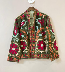 Handmade Velvet Jacket Robe, Reversible Cotton Boho Jacket, Indian Block Print