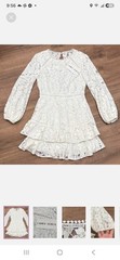 Saints And Secrets Beautiful Lace White Mini Dress Size 6 open back