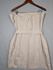 Abercrombie & Fitch Strapless Cargo Mini Dress Belted Cream Size L NWT Straps