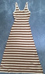 Maxi Dress Active Basic Brown Stripe Sweater Dress Size L (1080)