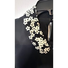 Kate Spade Black Floral Sequin Collar Sleeveless Dress Size 6 Mini Shift