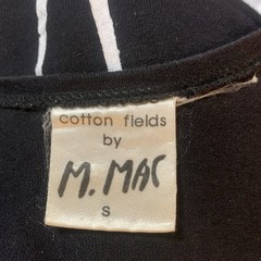 M. Mac Cotton Fields Fish Print Shift Dress Small Black White Made USA Cotton