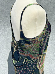 VTG CHRISTIAN LACROIX Bazar Stunning Velvet Maxi Dress Gown High Slit EU 38 S/M