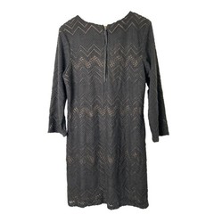 STUDIO M Womans Wool Blend Chevron Lace Midi Dress Size XL Cocktail Career